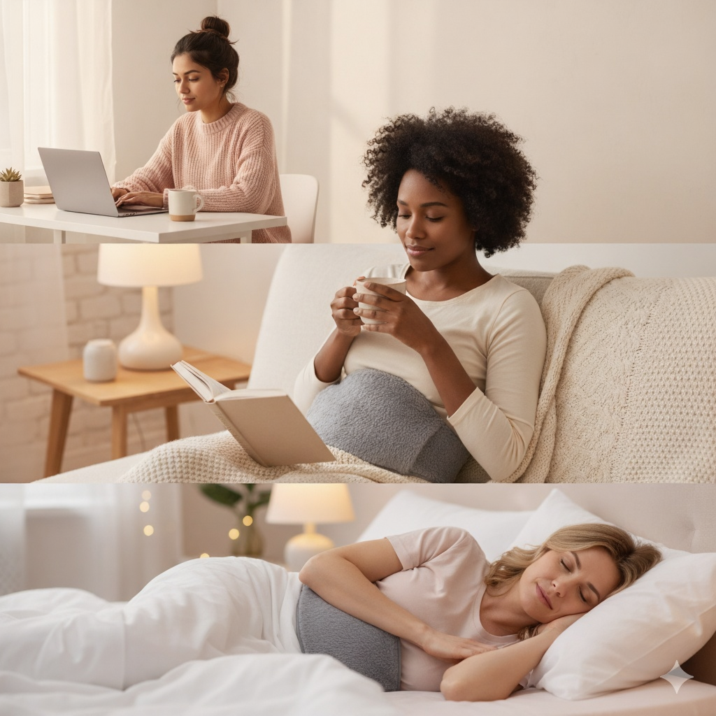 LIORA Period Hug™ – חגורת חימום קטיפתית להקלה בכאבי מחזור ובטן